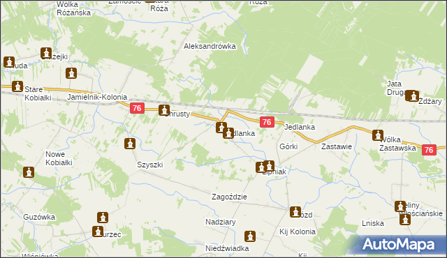 mapa Jedlanka gmina Stoczek Łukowski, Jedlanka gmina Stoczek Łukowski na mapie Targeo