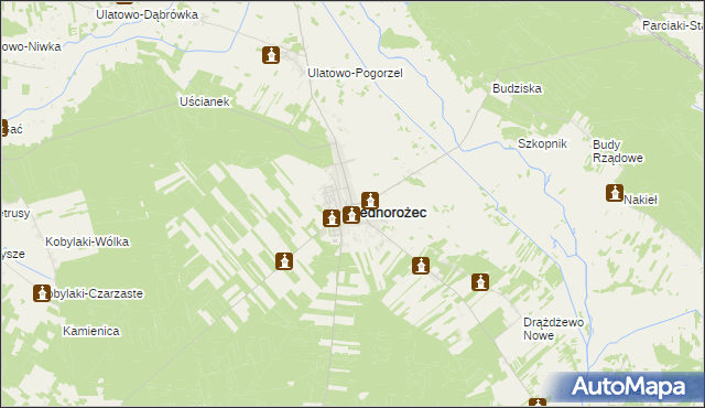 mapa Jednorożec, Jednorożec na mapie Targeo