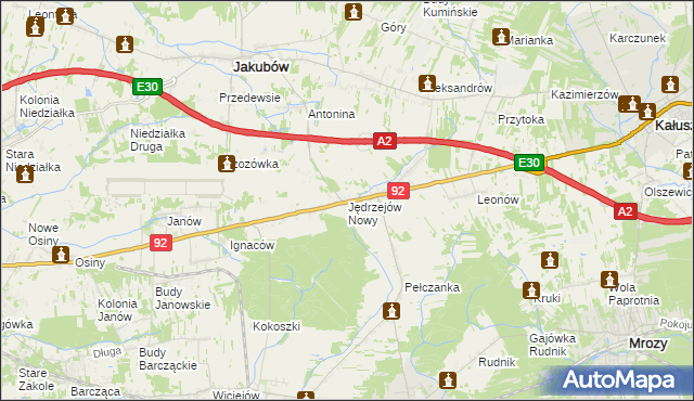 mapa Jędrzejów Nowy, Jędrzejów Nowy na mapie Targeo