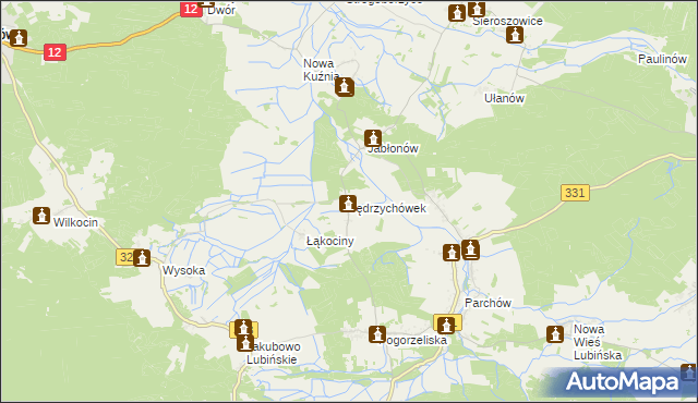 mapa Jędrzychówek, Jędrzychówek na mapie Targeo