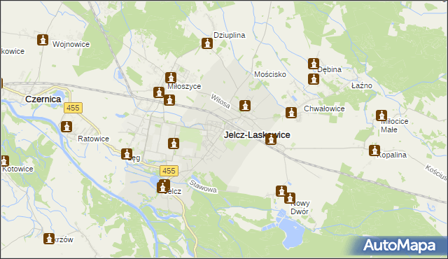 mapa Jelcz-Laskowice, Jelcz-Laskowice na mapie Targeo