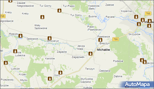 mapa Jelcza Mała, Jelcza Mała na mapie Targeo