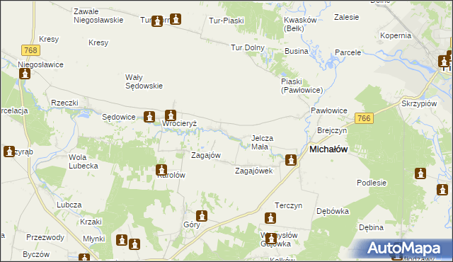 mapa Jelcza Wielka, Jelcza Wielka na mapie Targeo