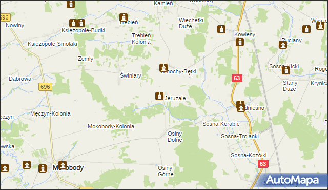 mapa Jeruzale, Jeruzale na mapie Targeo