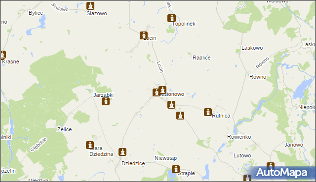 mapa Jesionowo gmina Przelewice, Jesionowo gmina Przelewice na mapie Targeo