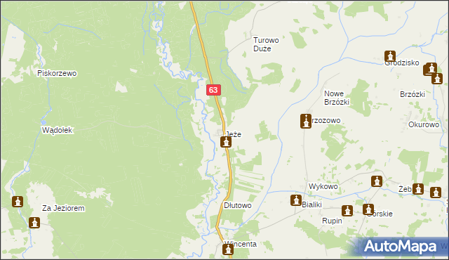 mapa Jeże gmina Pisz, Jeże gmina Pisz na mapie Targeo