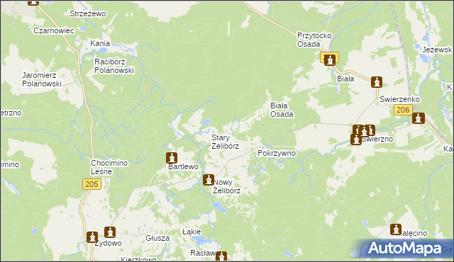 mapa Jeżewo gmina Polanów, Jeżewo gmina Polanów na mapie Targeo