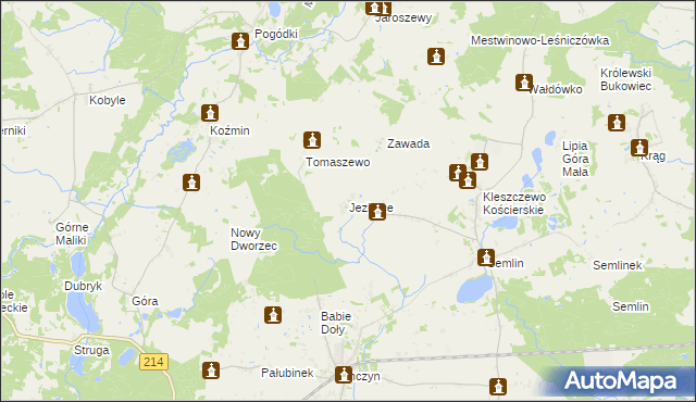 mapa Jezierce gmina Zblewo, Jezierce gmina Zblewo na mapie Targeo