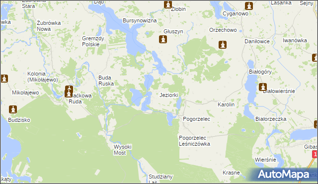 mapa Jeziorki gmina Krasnopol, Jeziorki gmina Krasnopol na mapie Targeo