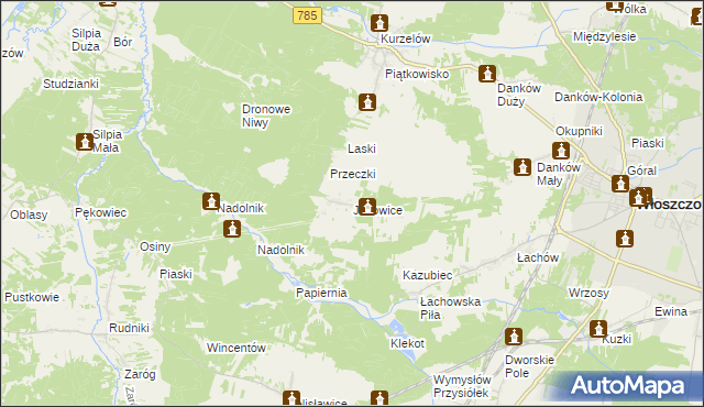 mapa Jeżowice, Jeżowice na mapie Targeo