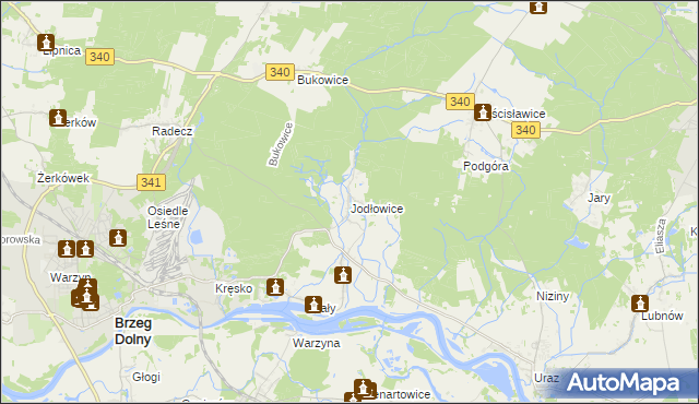 mapa Jodłowice, Jodłowice na mapie Targeo