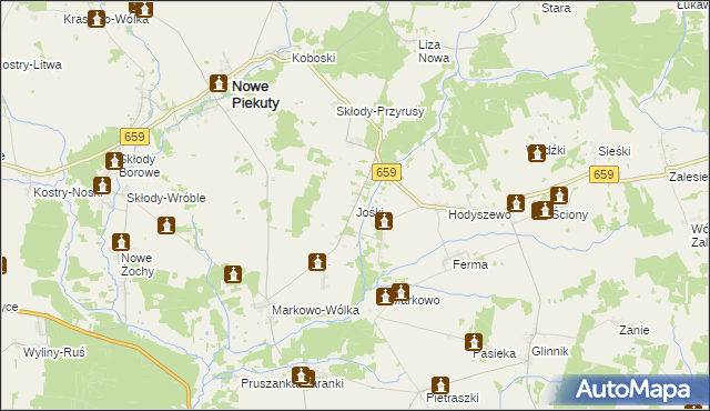 mapa Jośki, Jośki na mapie Targeo