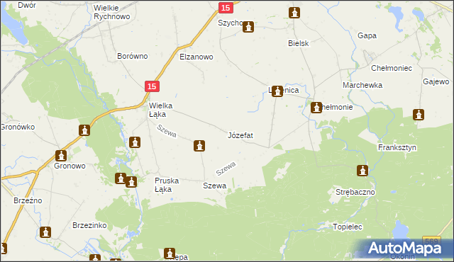 mapa Józefat gmina Kowalewo Pomorskie, Józefat gmina Kowalewo Pomorskie na mapie Targeo