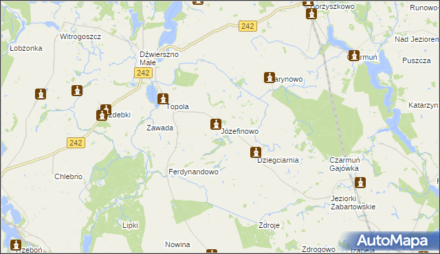 mapa Józefinowo gmina Łobżenica, Józefinowo gmina Łobżenica na mapie Targeo