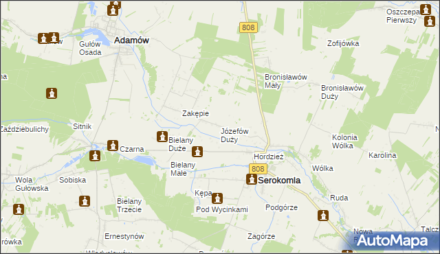 mapa Józefów Duży, Józefów Duży na mapie Targeo