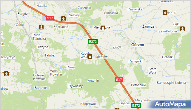 mapa Józefów gmina Górzno, Józefów gmina Górzno na mapie Targeo