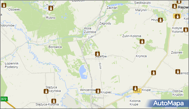 mapa Józefów gmina Krasnystaw, Józefów gmina Krasnystaw na mapie Targeo