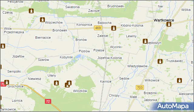 mapa Józefów-Kolonia, Józefów-Kolonia na mapie Targeo