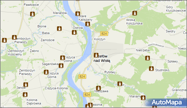 mapa Józefów nad Wisłą, Józefów nad Wisłą na mapie Targeo