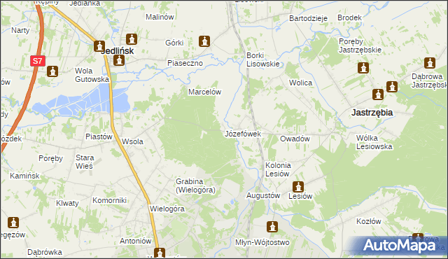 mapa Józefówek, Józefówek na mapie Targeo