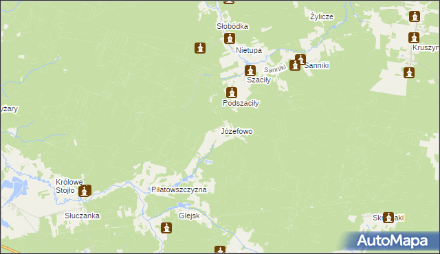 mapa Józefowo gmina Gródek, Józefowo gmina Gródek na mapie Targeo