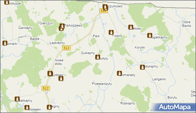 mapa Judyty gmina Sępopol, Judyty gmina Sępopol na mapie Targeo