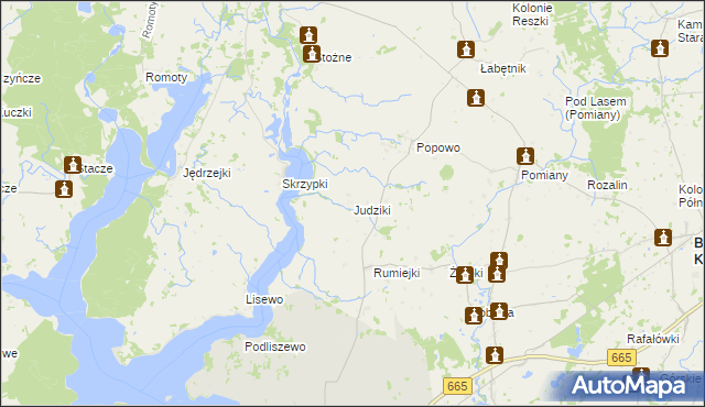 mapa Judziki gmina Bargłów Kościelny, Judziki gmina Bargłów Kościelny na mapie Targeo