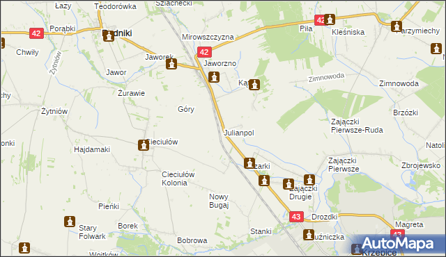 mapa Julianpol, Julianpol na mapie Targeo