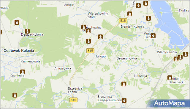 mapa Juliopol gmina Siemień, Juliopol gmina Siemień na mapie Targeo