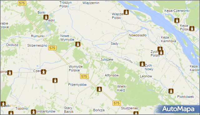 mapa Juliszew, Juliszew na mapie Targeo