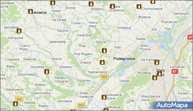 mapa Juraszowa, Juraszowa na mapie Targeo