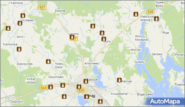 mapa Jurecki Młyn, Jurecki Młyn na mapie Targeo