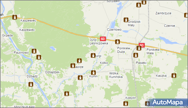mapa Jurgi gmina Goworowo, Jurgi gmina Goworowo na mapie Targeo