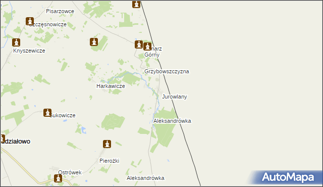 mapa Jurowlany, Jurowlany na mapie Targeo