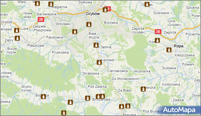 mapa Kąclowa, Kąclowa na mapie Targeo