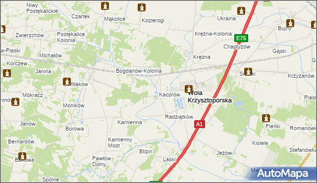 mapa Kacprów, Kacprów na mapie Targeo