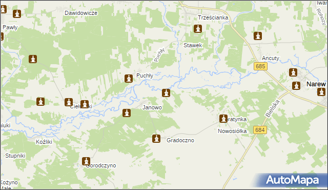 mapa Kaczały, Kaczały na mapie Targeo