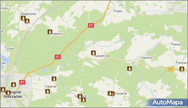 mapa Kaczenice, Kaczenice na mapie Targeo