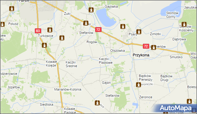 mapa Kaczki Plastowe, Kaczki Plastowe na mapie Targeo