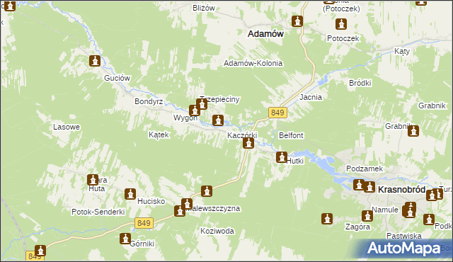 mapa Kaczórki, Kaczórki na mapie Targeo