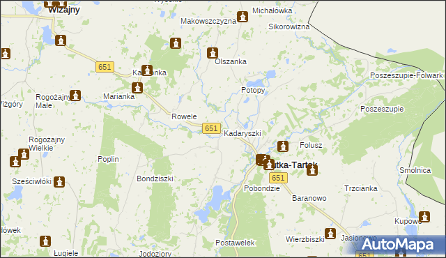 mapa Kadaryszki, Kadaryszki na mapie Targeo