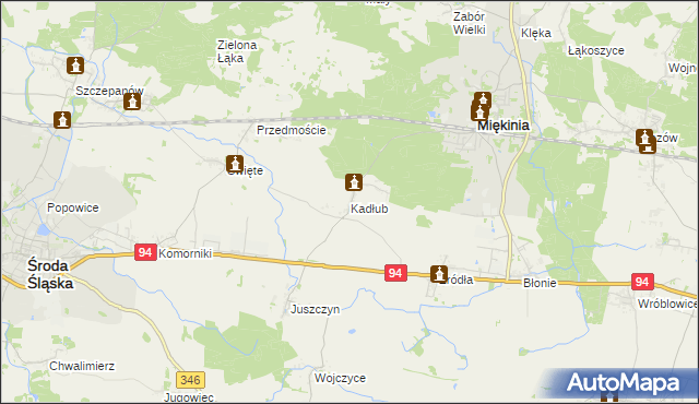 mapa Kadłub gmina Miękinia, Kadłub gmina Miękinia na mapie Targeo