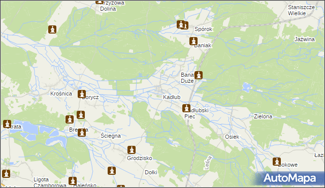 mapa Kadłub gmina Strzelce Opolskie, Kadłub gmina Strzelce Opolskie na mapie Targeo