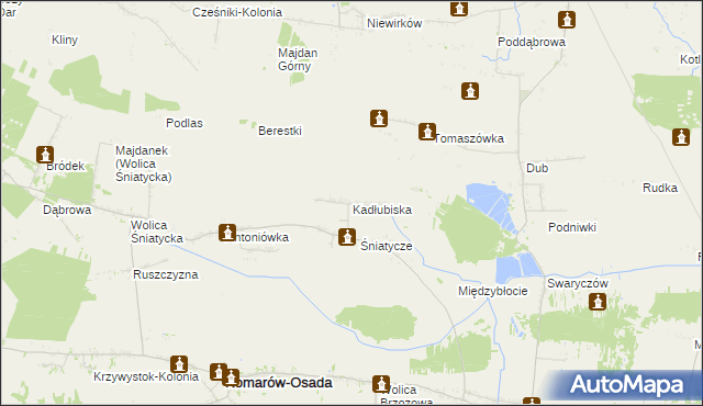 mapa Kadłubiska gmina Komarów-Osada, Kadłubiska gmina Komarów-Osada na mapie Targeo