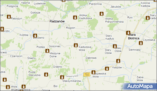 mapa Kadłubska Wola, Kadłubska Wola na mapie Targeo