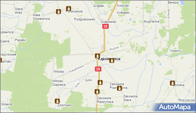 mapa Kąkolewnica, Kąkolewnica na mapie Targeo