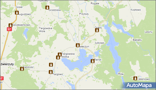 mapa Kałęczyn gmina Dźwierzuty, Kałęczyn gmina Dźwierzuty na mapie Targeo