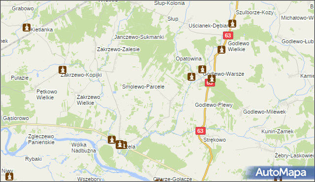 mapa Kałęczyn gmina Nur, Kałęczyn gmina Nur na mapie Targeo