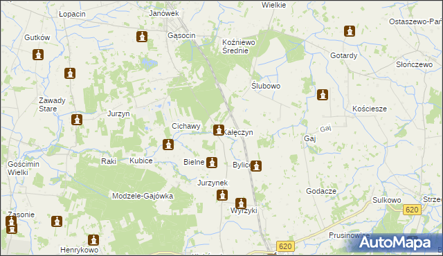 mapa Kałęczyn gmina Sońsk, Kałęczyn gmina Sońsk na mapie Targeo