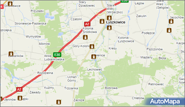 mapa Kalenice, Kalenice na mapie Targeo